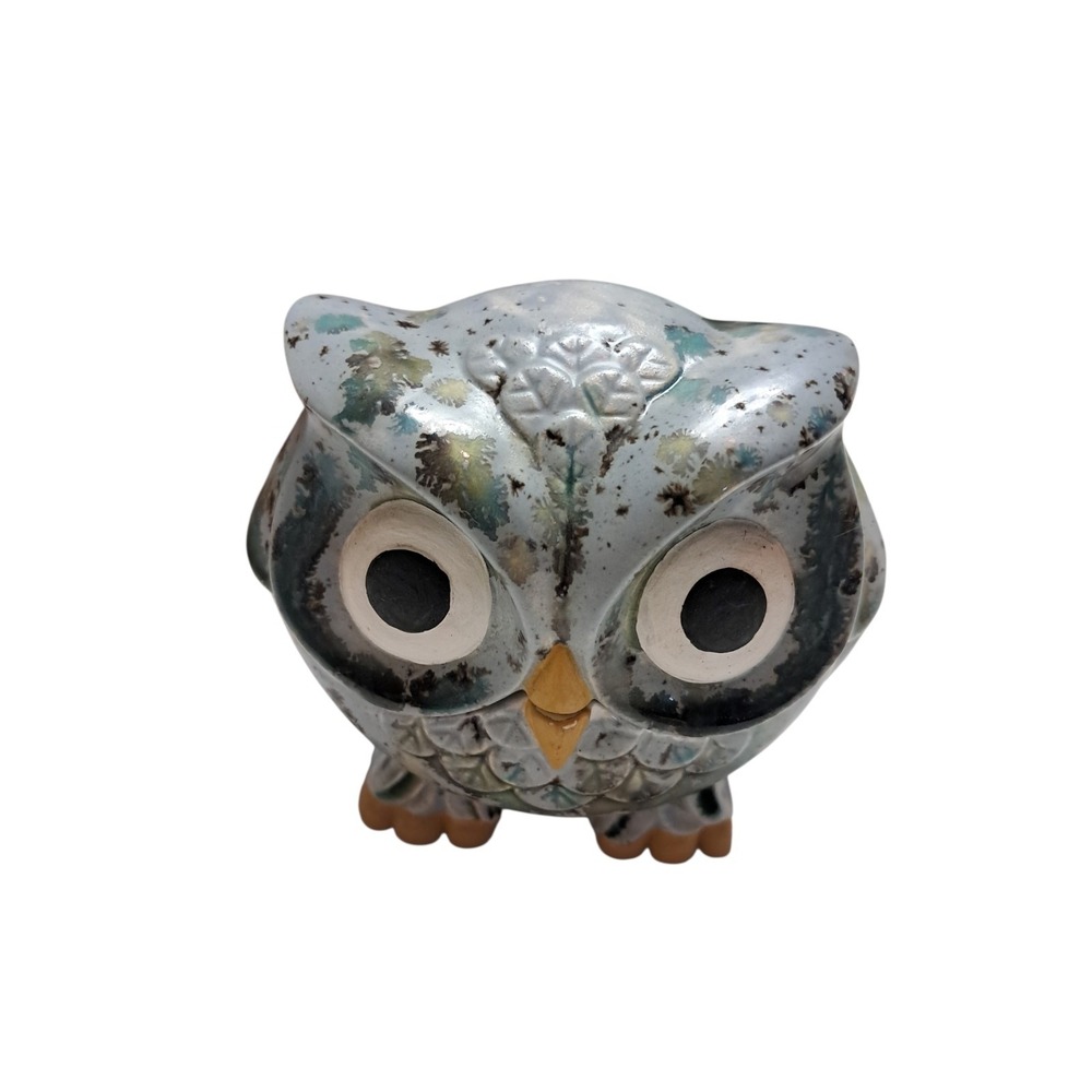 Owl Trinket Box Ceramic Small Hand Made‎ With Marking On Bottom